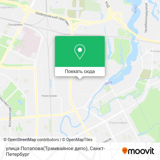 Карта улица Потапова(Трамвайное депо)