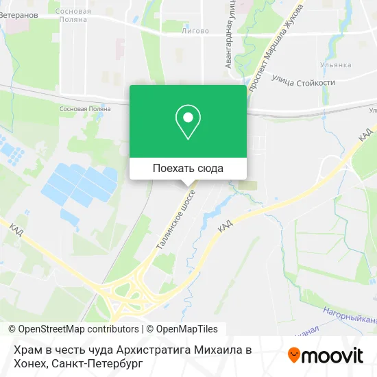 Карта Храм в честь чуда Архистратига Михаила в Хонех