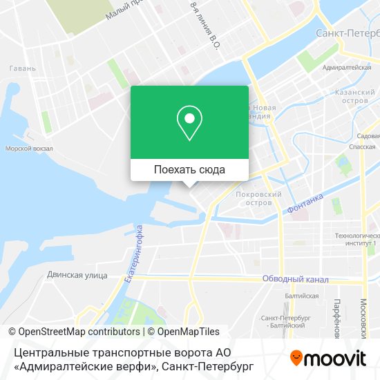 Карта Центральные транспортные ворота АО «Адмиралтейские верфи»