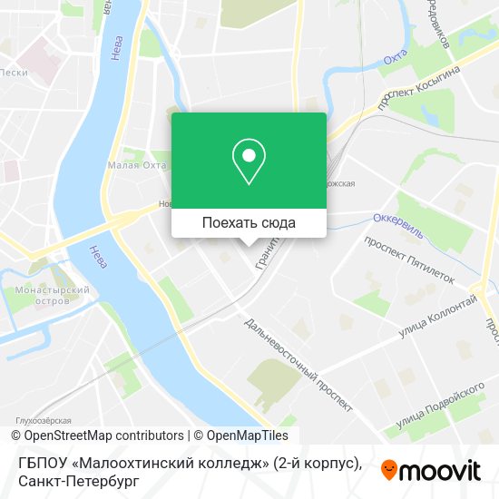 Карта ГБПОУ «Малоохтинский колледж» (2-й корпус)