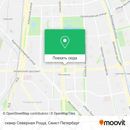 Карта сквер Северная Роща