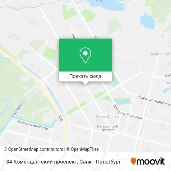 Карта 34 Комендантский проспект