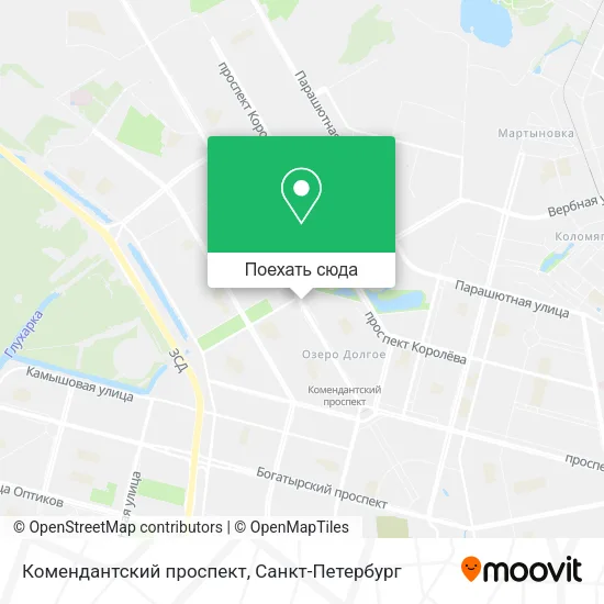 Карта Комендантский проспект