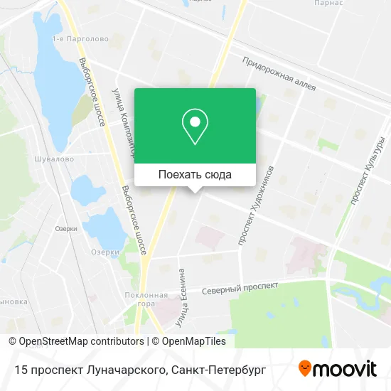 Карта 15 проспект Луначарского
