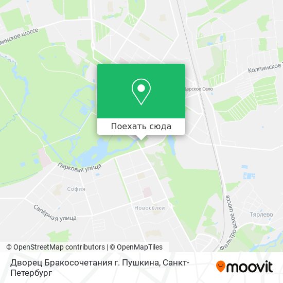 Карта Дворец Бракосочетания г. Пушкина