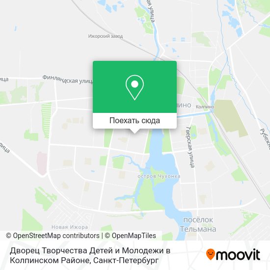 Карта Дворец Творчества Детей и Молодежи в Колпинском Районе