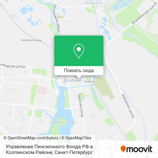 Карта Управление Пенсионного Фонда РФ в Колпинском Районе