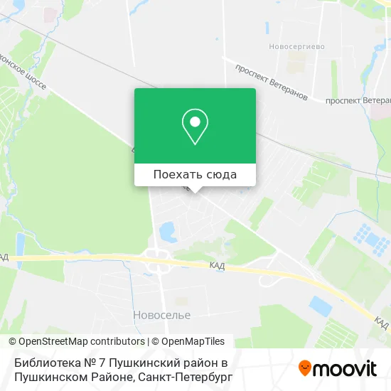 Карта Библиотека № 7 Пушкинский район в Пушкинском Районе