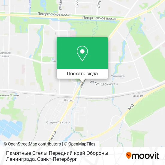 Карта Памятные Стелы Передний край Обороны Ленинграда