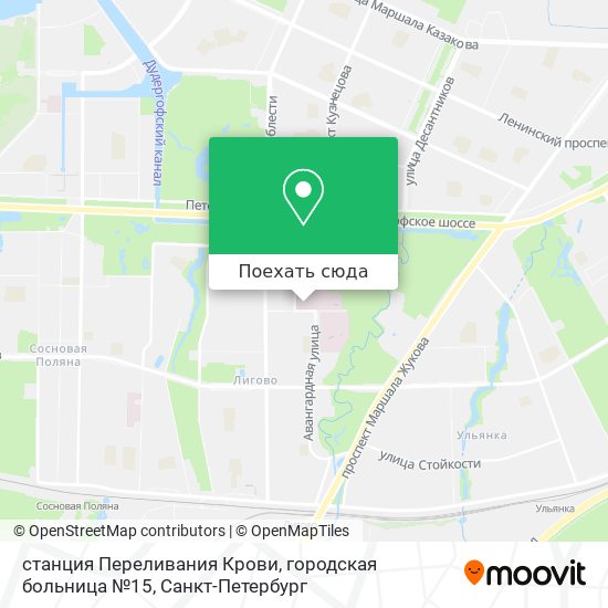 Карта станция Переливания Крови, городская больница №15