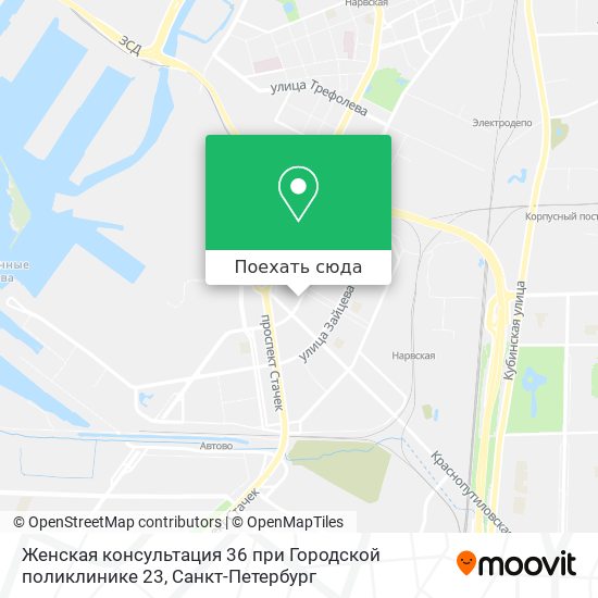 Карта Женская консультация 36 при Городской поликлинике 23