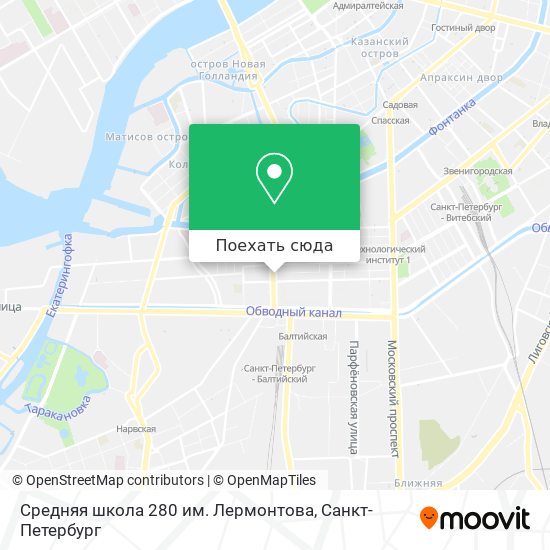 Карта Средняя школа 280 им. Лермонтова