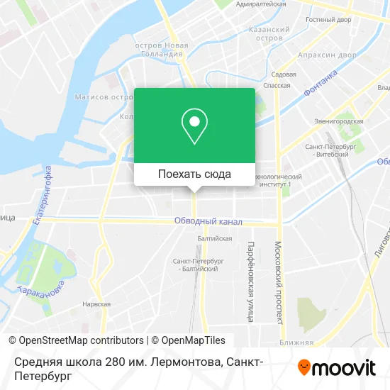 Карта Средняя школа 280 им. Лермонтова