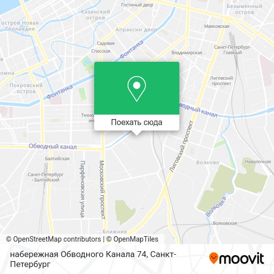 Карта набережная Обводного Канала 74