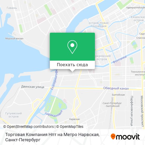 Карта Торговая Компания Нпт на Метро Нарвская
