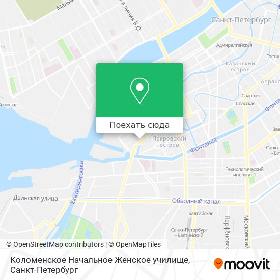 Карта Коломенское Начальное Женское училище