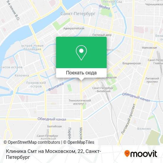 Карта Клиника Смт на Московском, 22