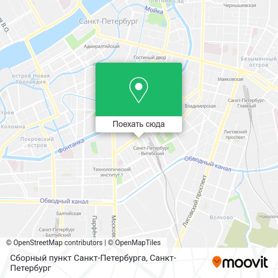 Карта Сборный пункт Санкт-Петербурга
