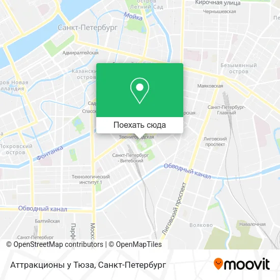 Карта Аттракционы у Тюза