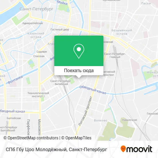 Карта СПб Гбу Цоо Молодёжный
