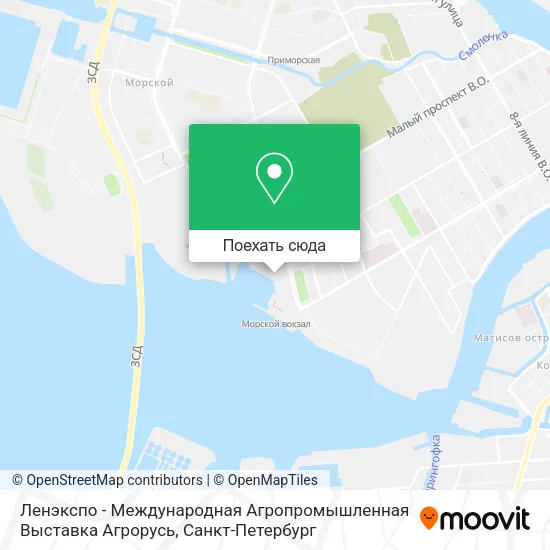 Карта Ленэкспо - Международная Агропромышленная Выставка Агрорусь