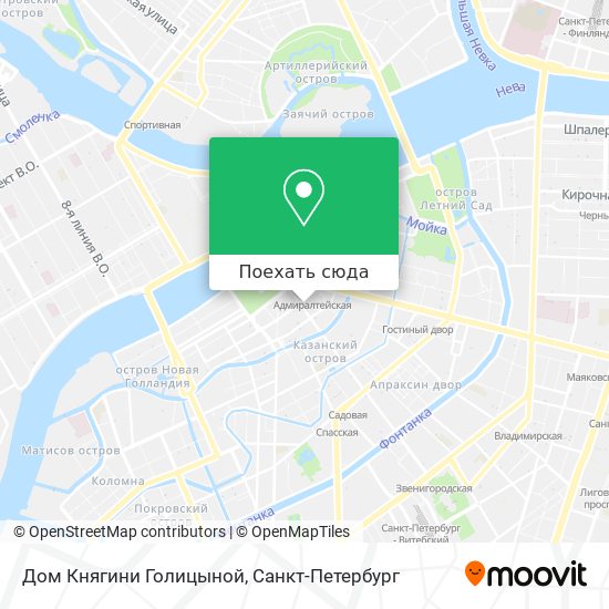 Карта Дом Княгини Голицыной