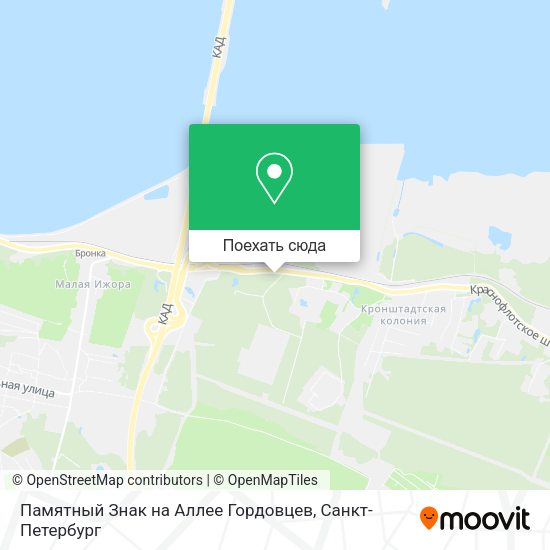 Карта Памятный Знак на Аллее Гордовцев