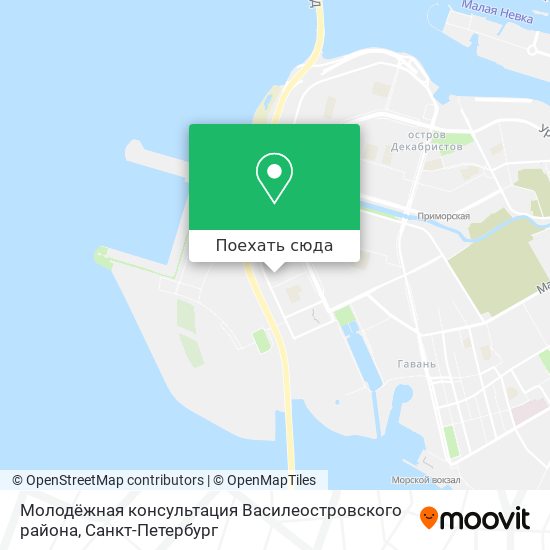 Карта Молодёжная консультация Василеостровского района