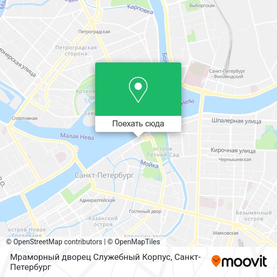 Карта Мраморный дворец Служебный Корпус