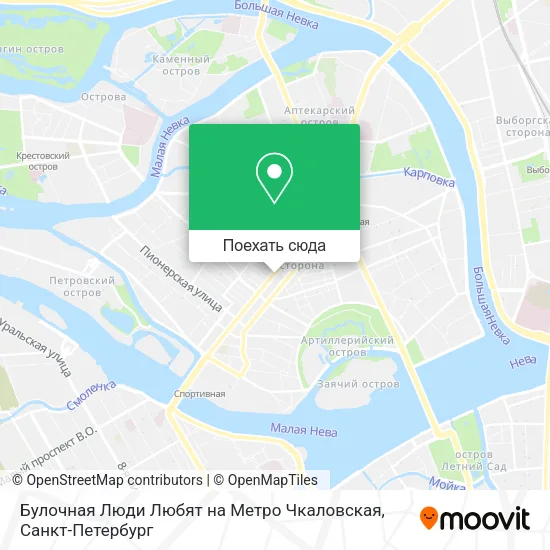 Карта Булочная Люди Любят на Метро Чкаловская