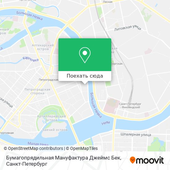 Карта Бумагопрядильная Мануфактура Джеймс Бек