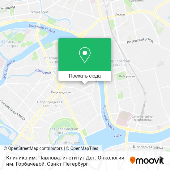 Карта Клиника им. Павлова. институт Дет. Онкологии им. Горбачевой