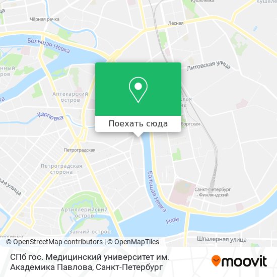 Карта СПб гос. Медицинский университет им. Академика Павлова