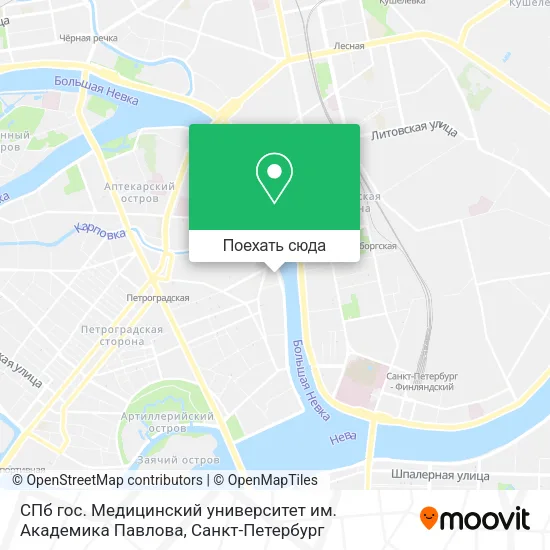 Карта СПб гос. Медицинский университет им. Академика Павлова