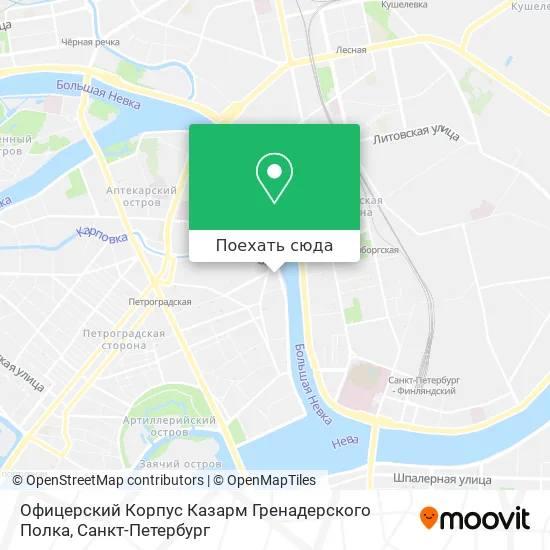 Карта Офицерский Корпус Казарм Гренадерского Полка