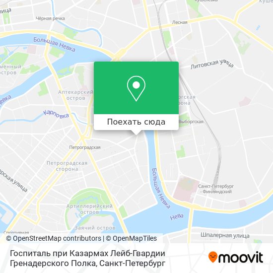 Карта Госпиталь при Казармах Лейб-Гвардии Гренадерского Полка