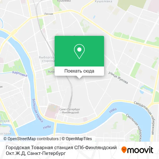 Карта Городская Товарная станция СПб-Финляндский Окт.Ж.Д