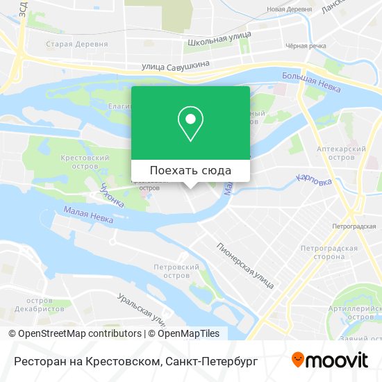 Карта Ресторан на Крестовском