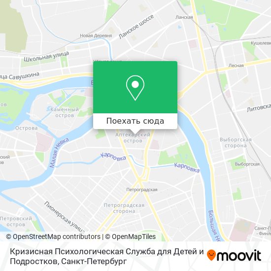 Карта Кризисная Психологическая Служба для Детей и Подростков
