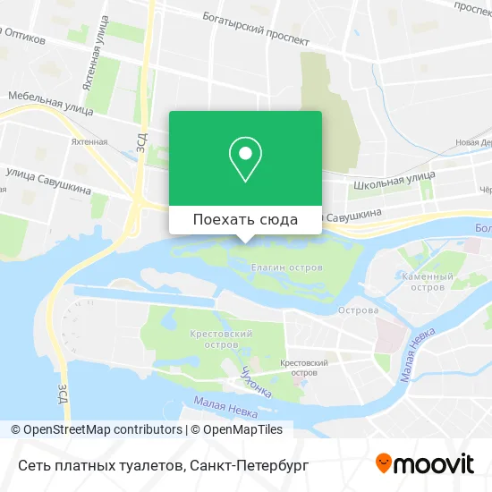 Карта Сеть платных туалетов