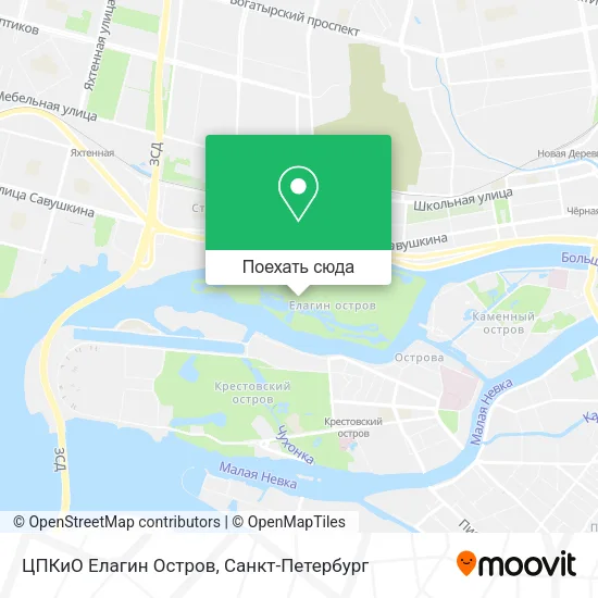 Карта ЦПКиО Елагин Остров