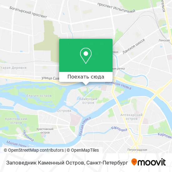 Карта Заповедник Каменный Остров