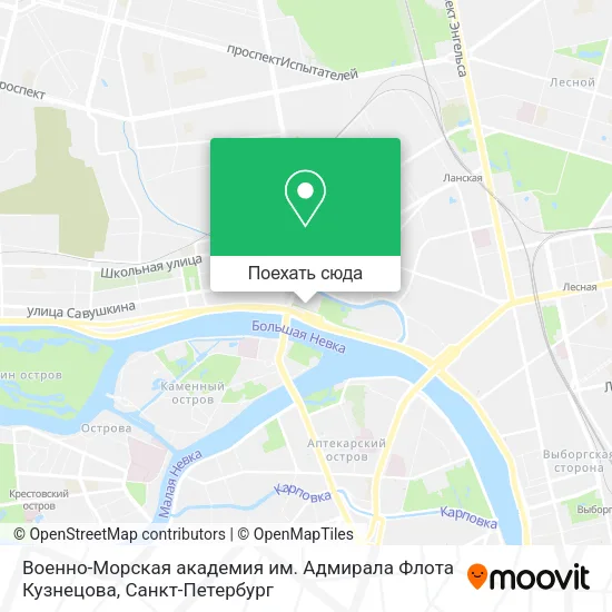 Карта Военно-Морская академия им. Адмирала Флота Кузнецова