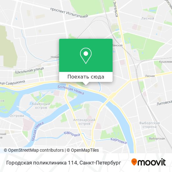 Карта Городская поликлиника 114