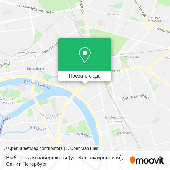 Карта Выборгская набережная (ул. Кантемировская)