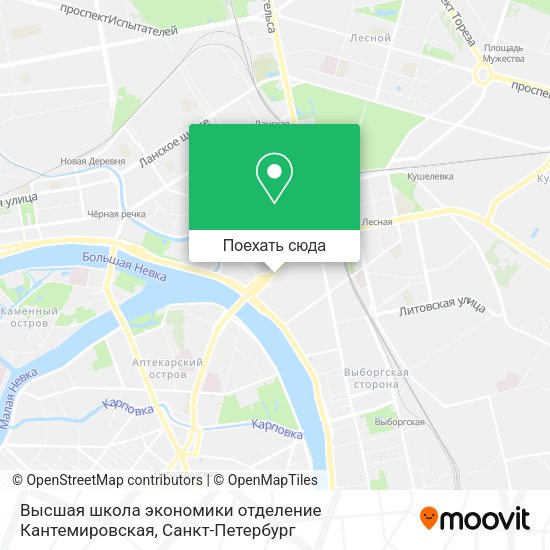 Карта Высшая школа экономики отделение Кантемировская