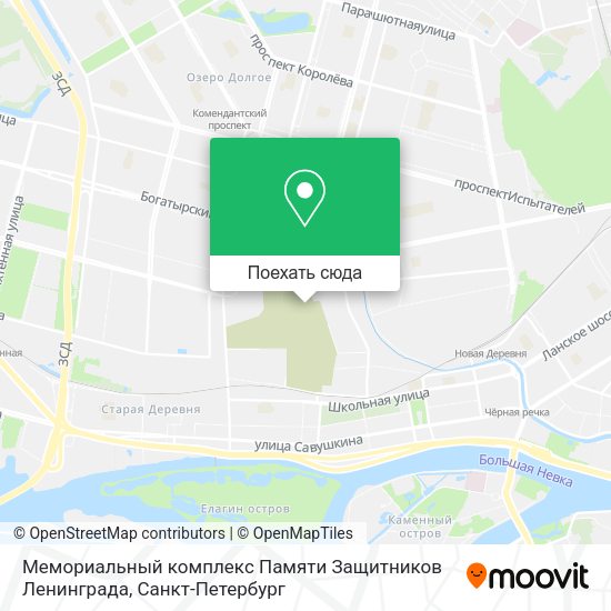 Карта Мемориальный комплекс Памяти Защитников Ленинграда