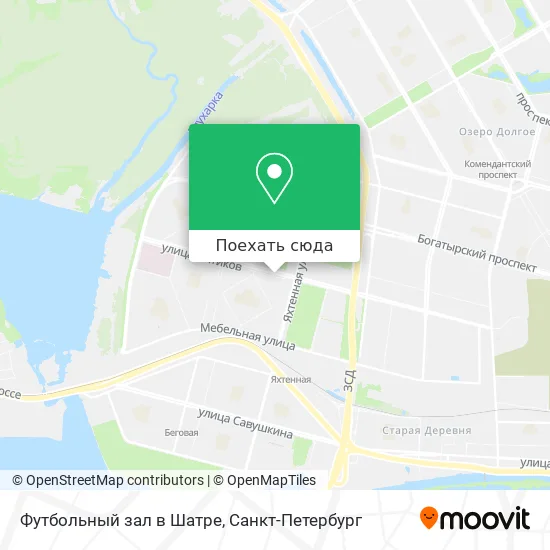 Карта Футбольный зал в Шатре