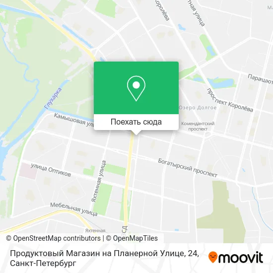 Карта Продуктовый Магазин на Планерной Улице, 24
