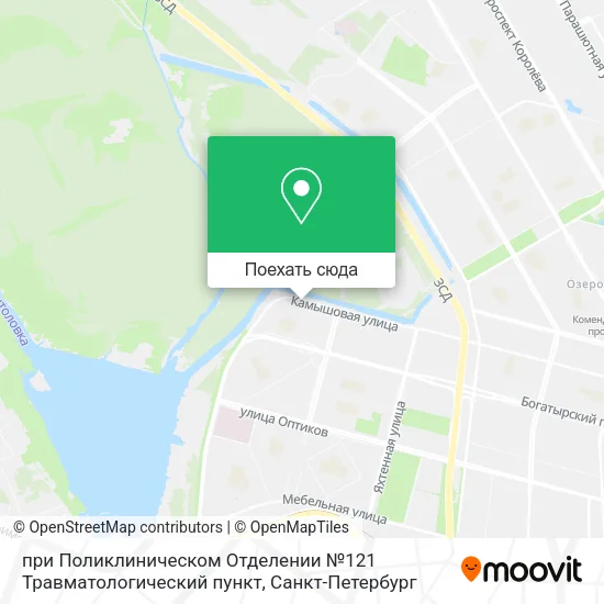 Карта при Поликлиническом Отделении №121 Травматологический пункт